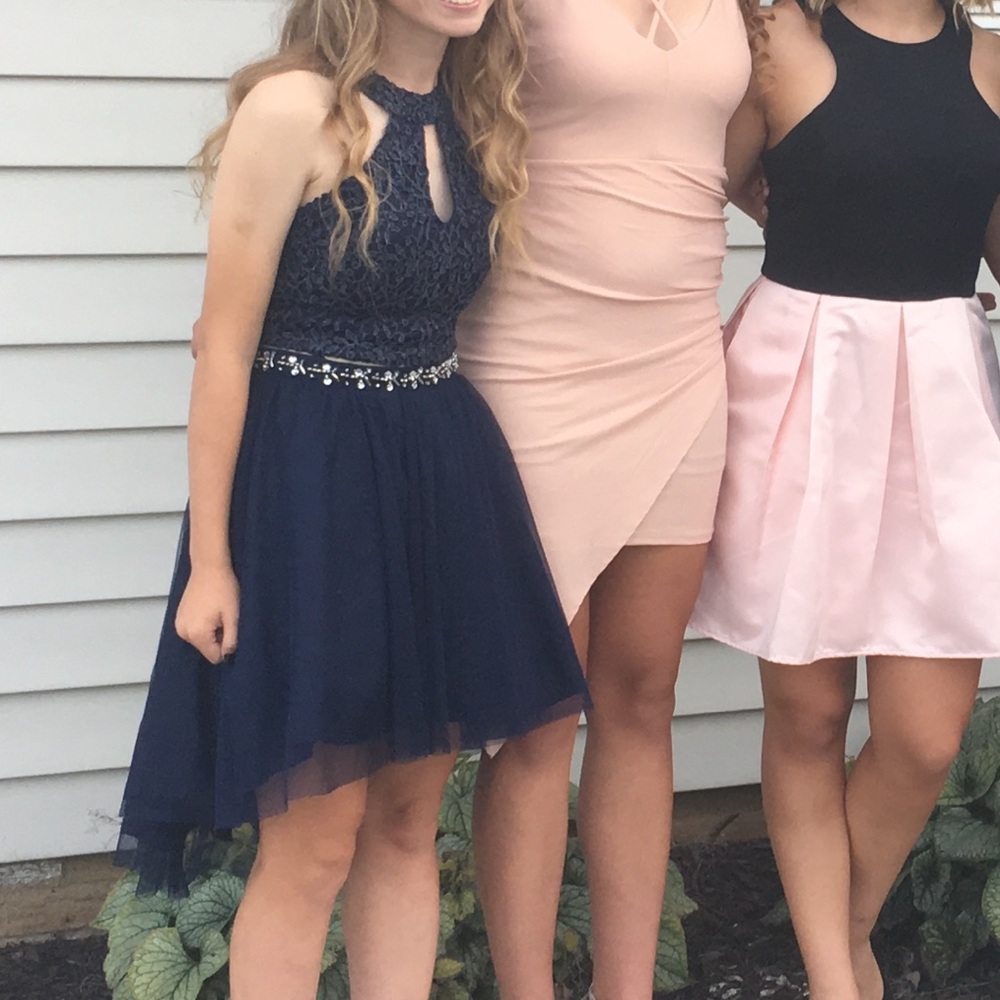 Navy high low homecoming dress size 3 great condition